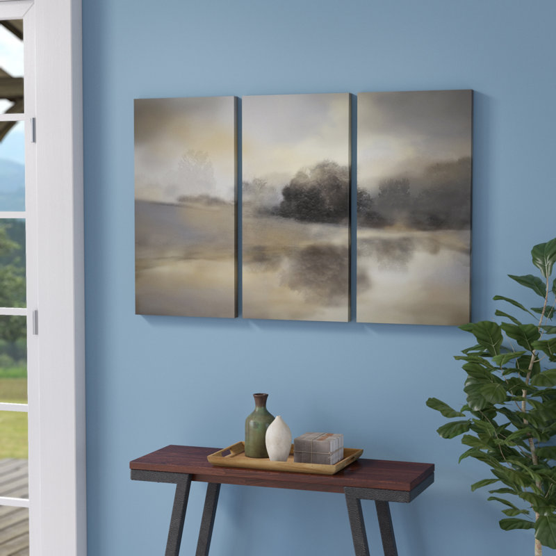 " Misty Pond " 3 - Pieces, 24" H x 36" W x 1.5" D