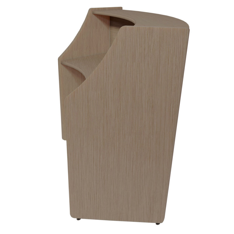 Poste de travail courbé Neshelle, H 45,5 po x l 72 po x P 32 po, Chêne noble