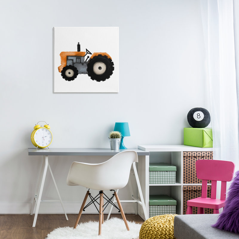 "Farm Tractor véhicule", art mural par Elizabeth Medley, H 24 po x l 24 po