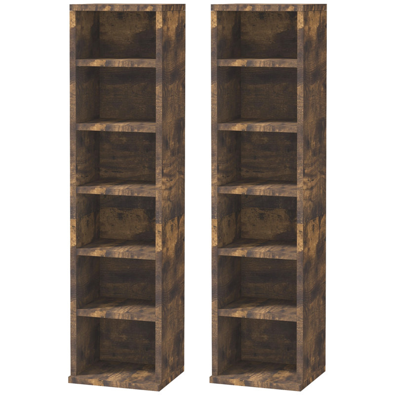 Ermanno 88.5cm H Media Shelves, Rustic Brown