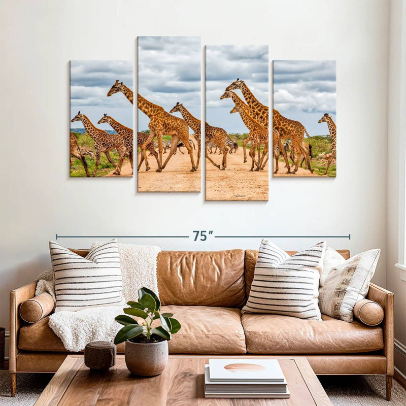 Brampt Giraffes Safari Animals, 42" H x 68" W