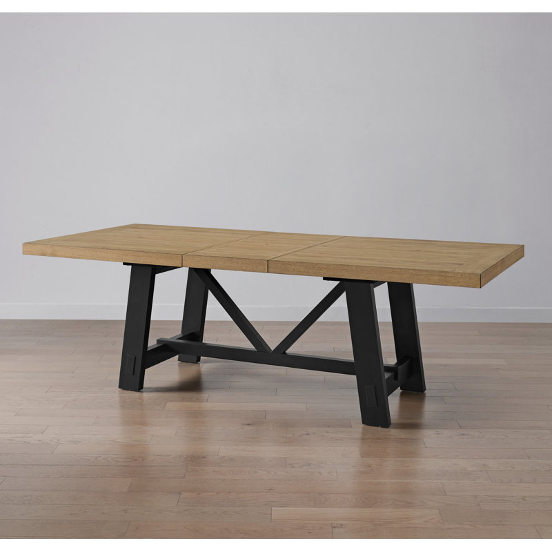 Black Trestle Table With Leaf