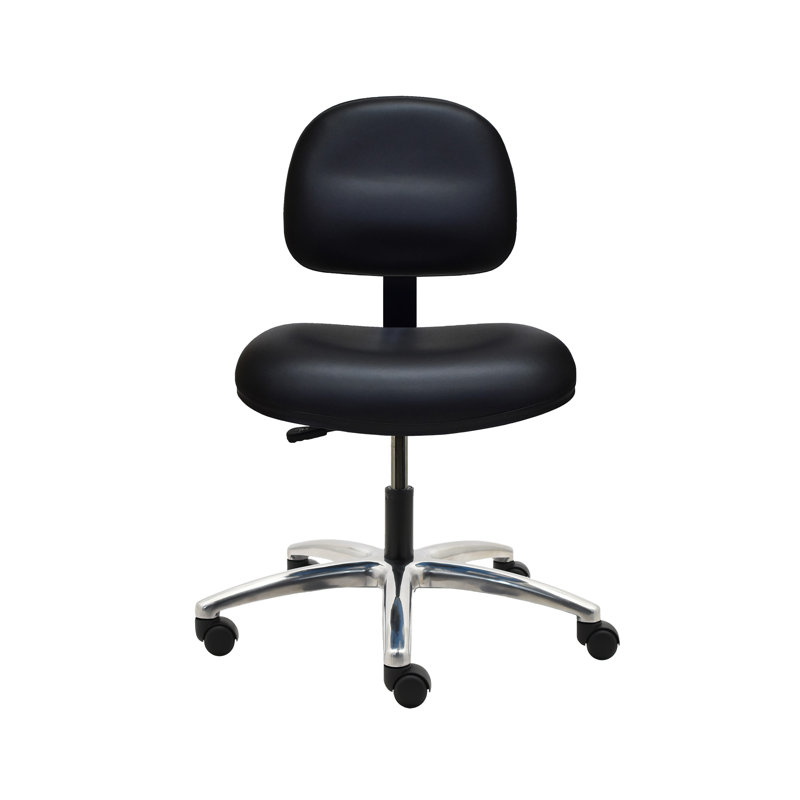 Chaise de dessinateur en vinyle Willowood, Noir