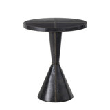Gabe Leather Accent Table (Black)