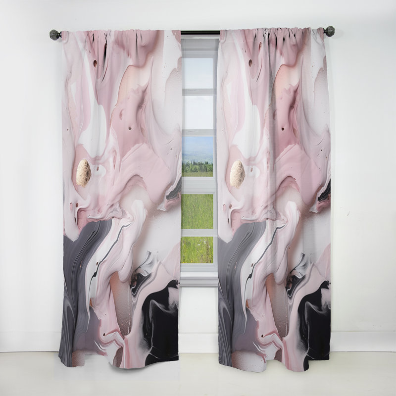 Peinture de marbre massif III - rideau en velours moderne - obscurcissant - 1 panneau, L 52 po x L 90 po