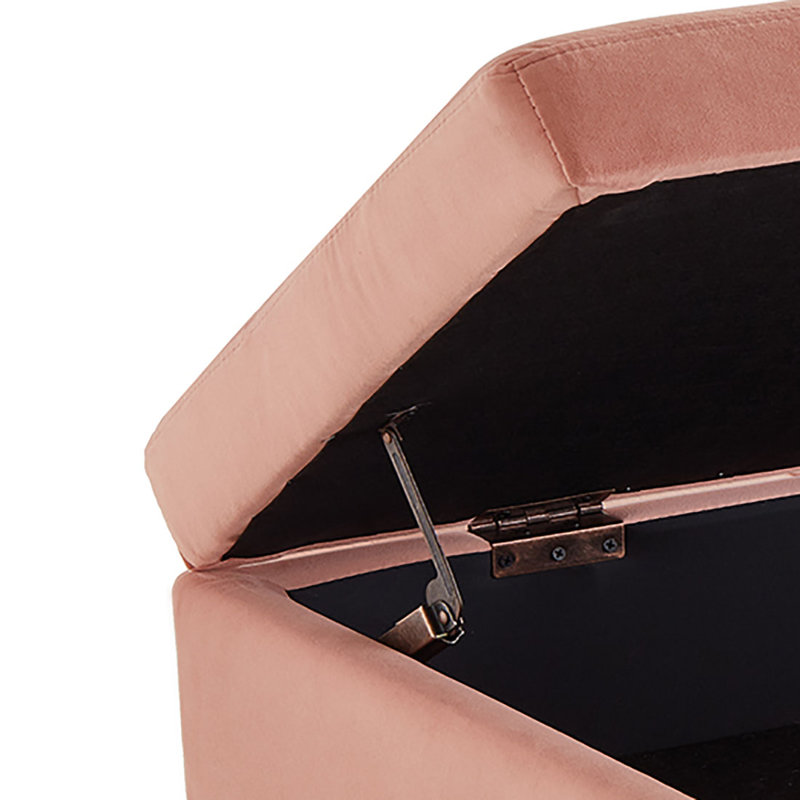 Maran Velvet Upholstered Storage Bench, Pink