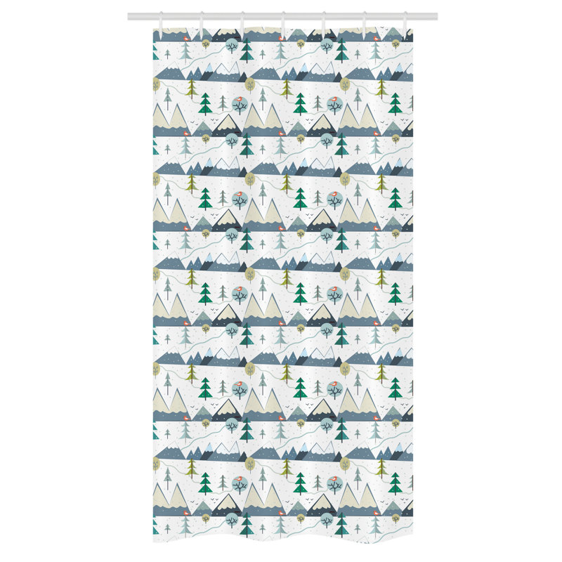Lobelville Shower Curtain with Hooks Included, 72" H x 36" W