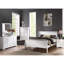 Queen Bed In White, Exuding Classic Elegance, Drawer Storage Option, Brushed Nickel Finished Hardware, Box Spring Required For Mattress Support, Pine Wood Main Material, Contemporary Bedroom Piece
