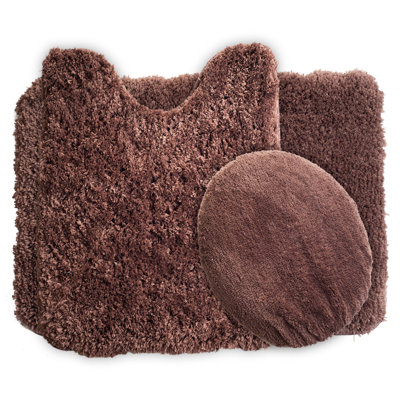 Lavish Home 3-Piece Bathroom Rug Set