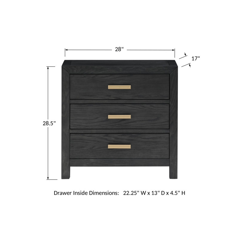 Ashdon 28'' W Nightstand, Charcoal