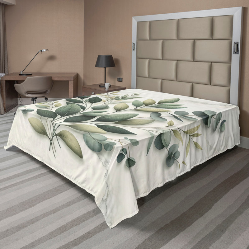 Polyester Floral Flat Sheet, California King Flat Sheet