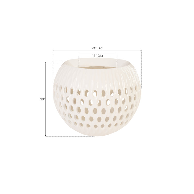 Pot de fleurs d'extérieur en résine, Blanc