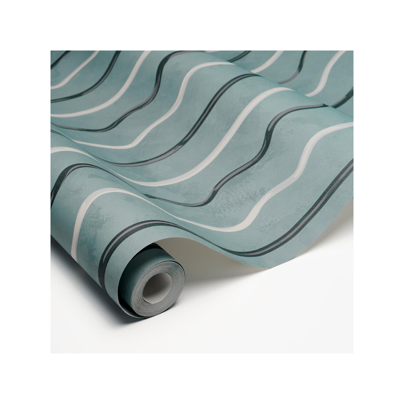 Schumacher x Backdrop Affogato Wallpaper, Blue Gray