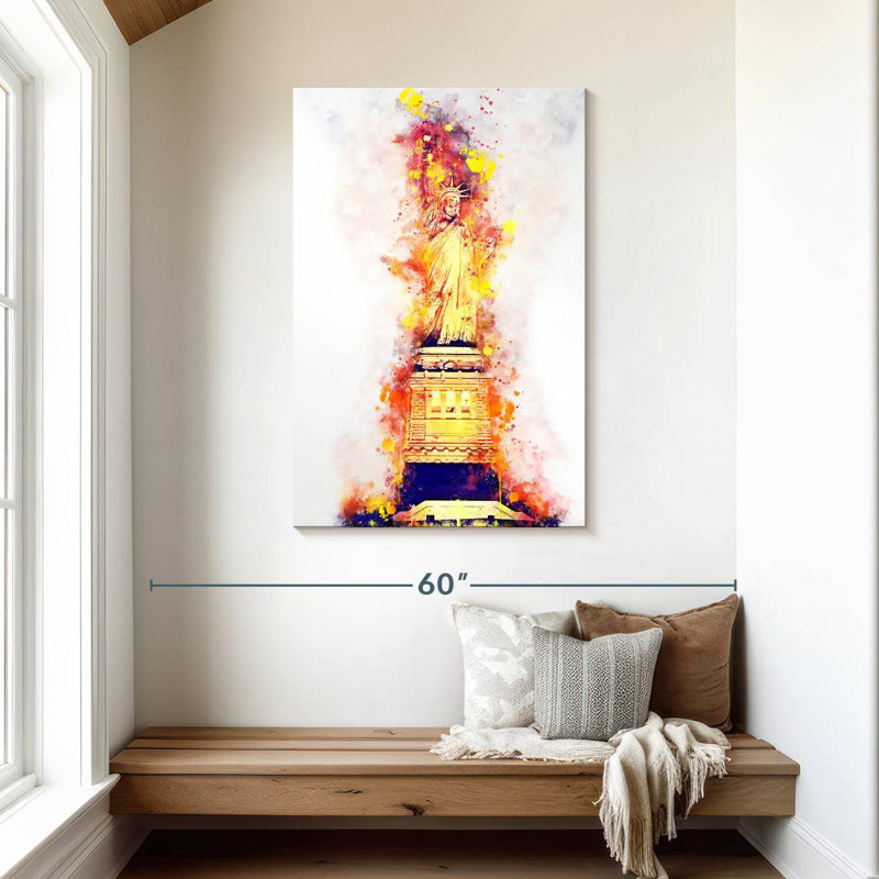 Aime NYC Watercolor - Lady Liberty, H 45 po x l 30 po