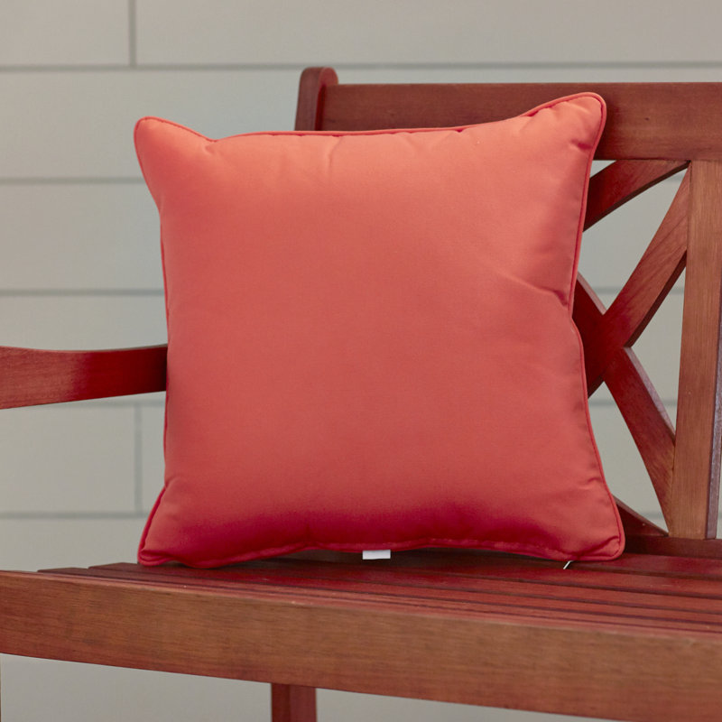 Sunbrella® Reversible Throw Pillow, Canvas Melon Sunbrella® Canvas, 16" H x 16" W