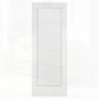 Porte intérieure à 1 panneau en bois apprêté blanc Shaker, parfaite pour la décoration moderne et minimaliste, facile à installer et à personnaliser