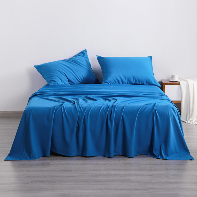 3PC 1800 Series Soft Microfiber Sheet Set, Royal Blue, Twin Sheet Set with 1 Pillowcase