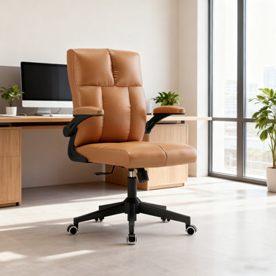 Pu Office Chair,Ergonomic Desk,Executive Chair Computer Task Chair, Rolling Swivel Chair With Arms