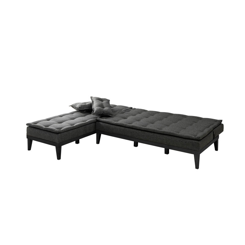 Canapé modulaire d'angle rembourré 88,6 po Sky, Velours anthracite