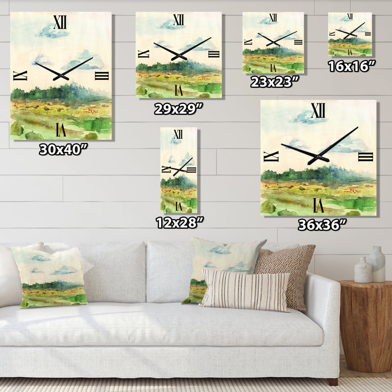 Horloge murale Blossoming Summer Landscape, Grand