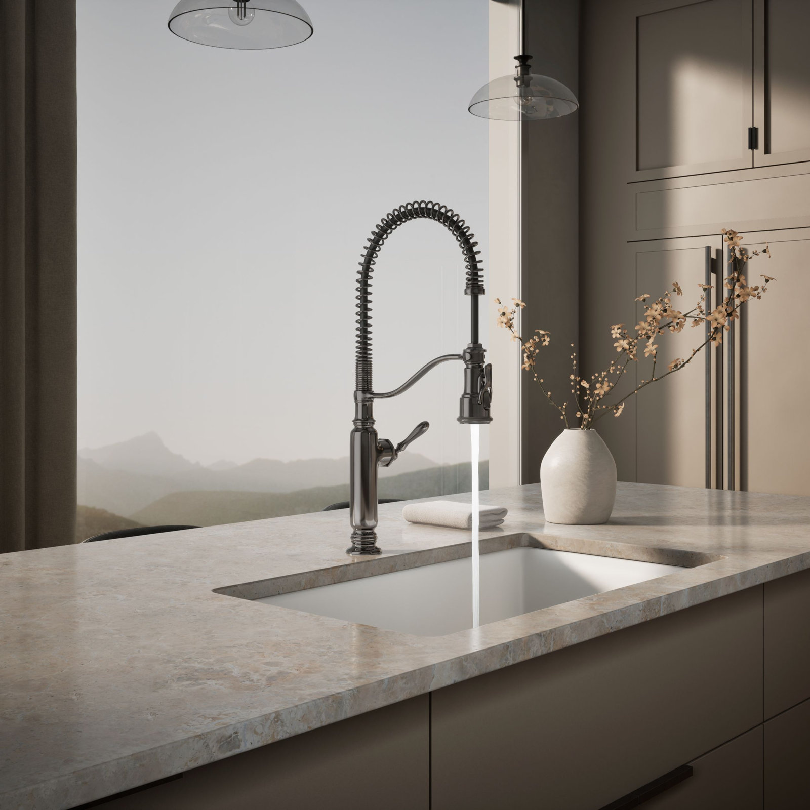 Kohler Tournant Pre-Rinse Kitchen Faucet, Vibrant Titanium