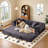 Aldora Boneless 78" King Size Convertible Sleeper Sofa Bed With 2 Pillows, Corduroy Folding Mattress Couch, No Assembly Required , Floor Sofa Lounge Couch For Living Room Small Spaces-88160510