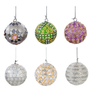 Ensemble d’ornement boule métallique 6 pièces