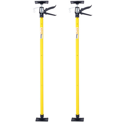 2pack Adjustable Support Pole, Steel 3rd Hand Support System With Dual Adjustment Mechanism, 45-114 Inch Extension Range, Cabinet Jacks For Drywall, Ceiling Installation, Cargo Bars