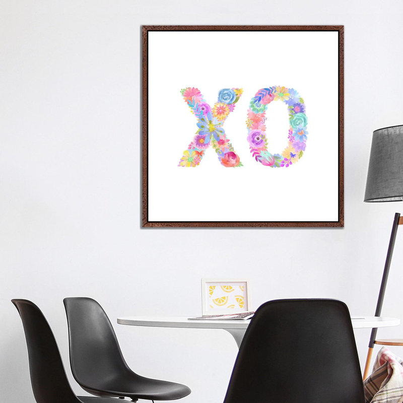 Floral XO by Stephanie Corfee - Gallery-Wrapped Canvas Giclée on Canvas, 93.98 cm H x 93.98 cm W, Classic Wood Framed