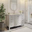 Meuble-lavabo simple 48 po avec plateau en pierre d'ingénierie, lavabo en céramique, peinture à la main Mandilyn-1605055082