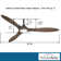 60" Sleek 3 - Blade LED Smart Standard Ceiling Fan with Remote Control and Light Kit Included
