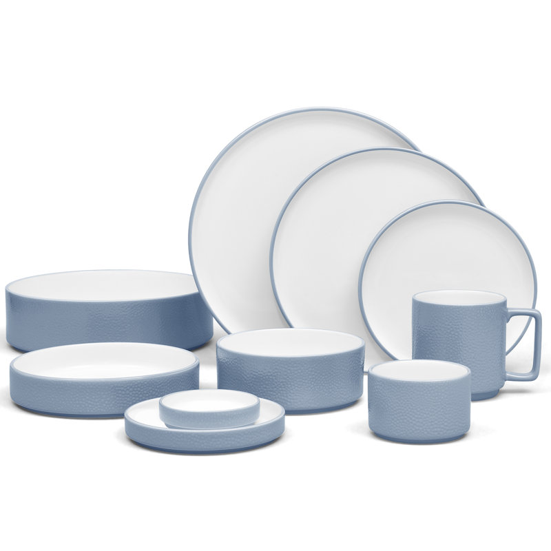Noritake Colortex Stone 12-Piece Dinnerware Set, Service for 4, Aqua