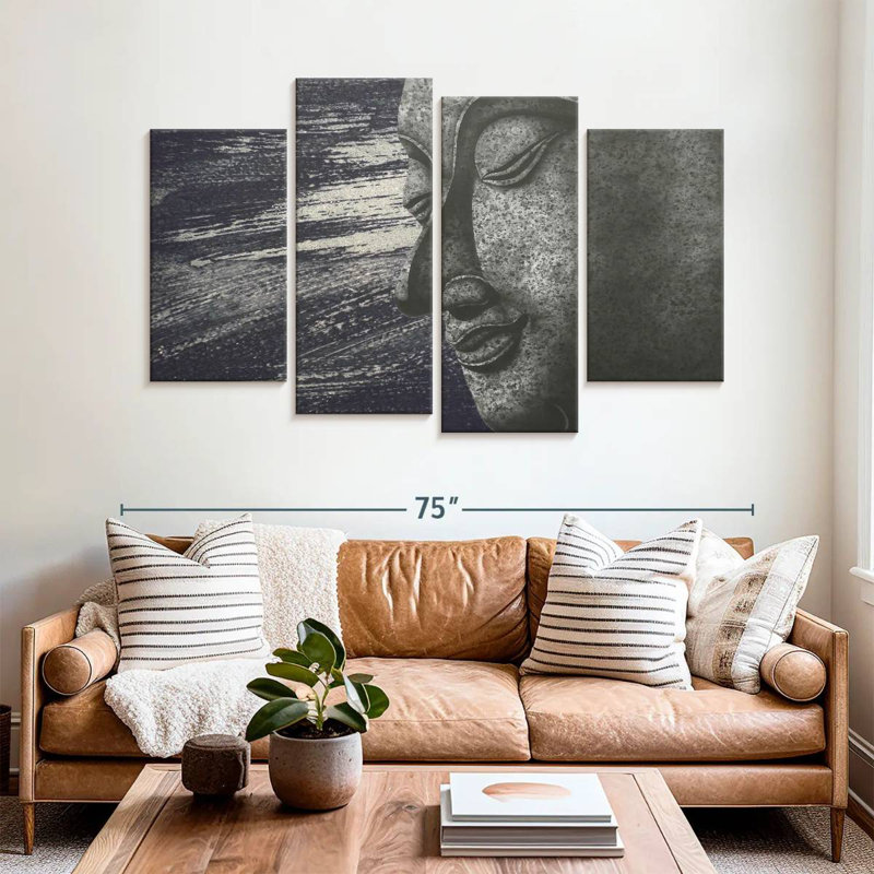 Adella Abstract Buddha Face, 42" H x 68" W