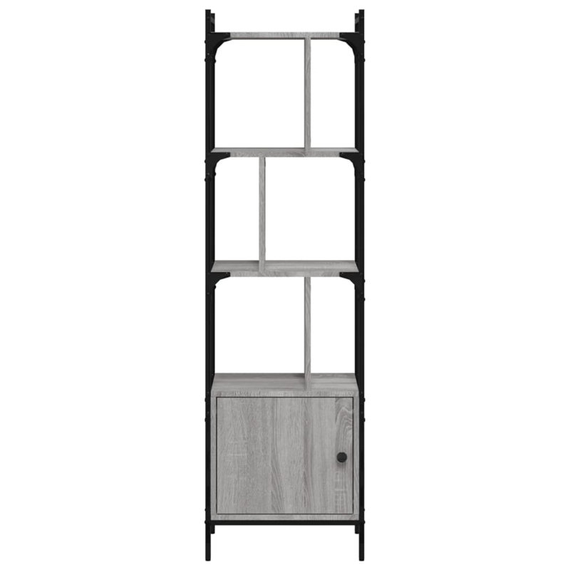Moonsu 154.5cm H x 44.5cm W Steel Etagere Bookcase, Grey Sonoma