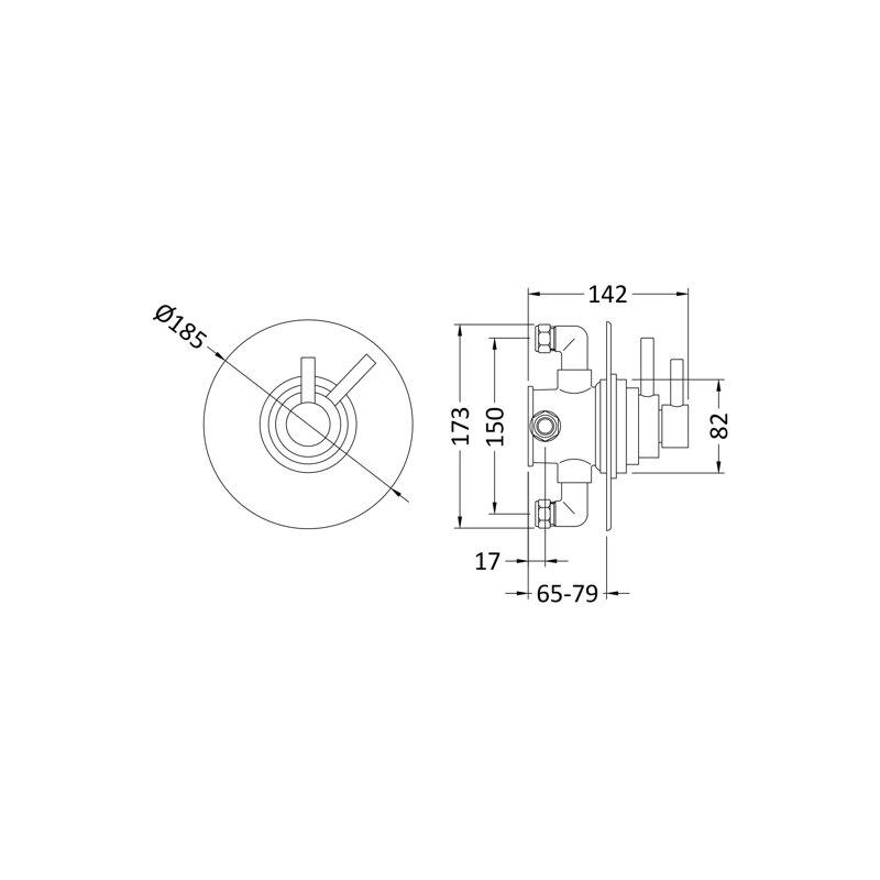 Tec Dual Single Concealed Thermostatic Shower Valve
