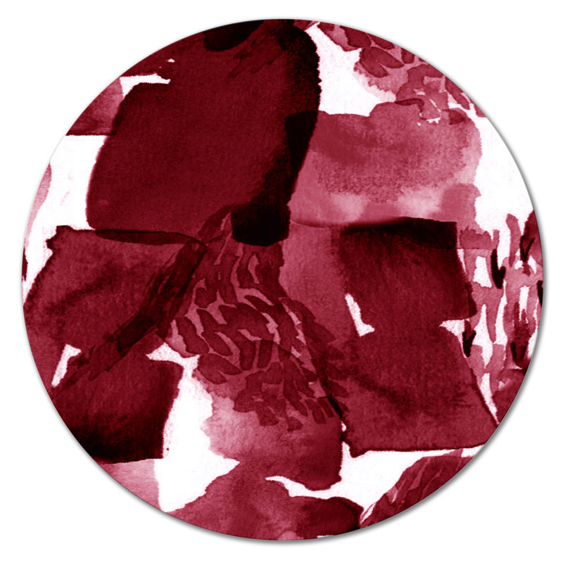 Abstrait bourgogne abstrait sur fond blanc, H 36 po x l 36 po