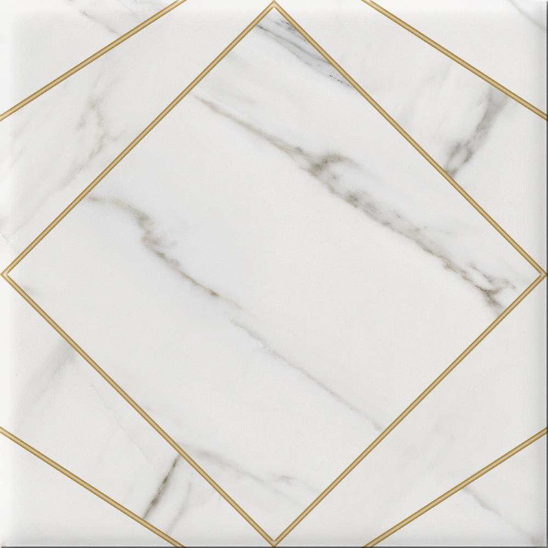Carreau de porcelaine aspect marbre 8 po x 8 po Orion, Carrare
