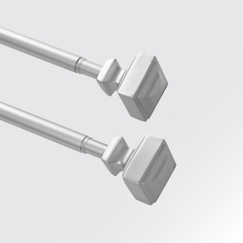 Ensemble de tringle à rideaux réglable 2 pièces 48 à 84 po Brookstone, Argent