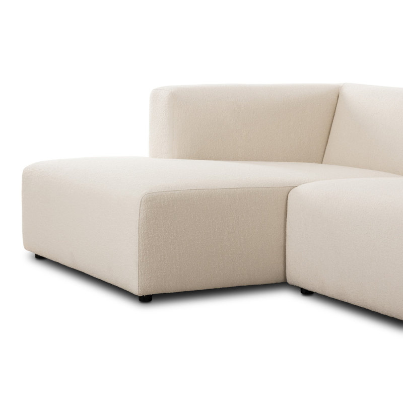 Lawndale 5PC Sectional W/ RAFC-Napa Sandstone, Left Hand Facing, Fayette Cloud Polyester Blend