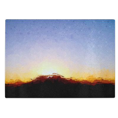 Tempered Glass Table Mountain at Sunset Chopping Board