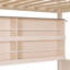 Lit double superposé au-dessus de grand lit double avec tablettes intégrées, éclairage à DEL changeant de couleur et panneau latéral perforé fonctionnel.-1276080563-1276080562