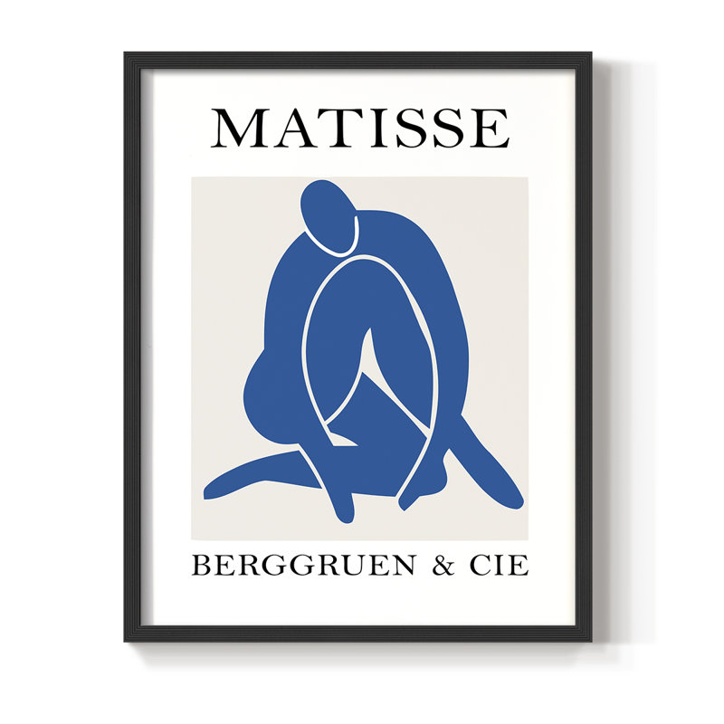 Matisse CCXC III, reproduction encadrée - bois massif, Noir, H 20 po x l 16 po