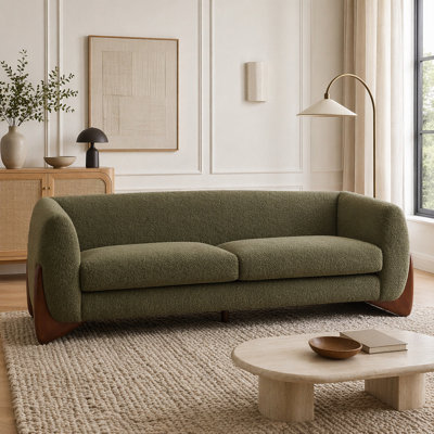 Canapé Boucle en sherpa vert olive