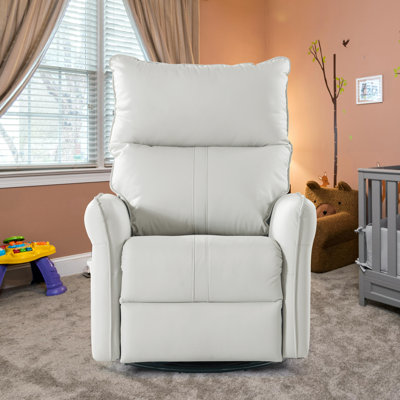 Bucklebury Faux Leather Manual Recliner, 360° Swivel, 30° Rocker -  Latitude Run®, 5C797243CC4D4376A02ABCC83C50D686