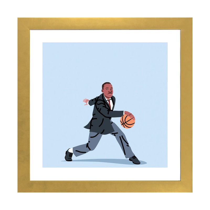 «Balling Martin» par Elad Shagrir - impression, H 16 po x l 16 po x p 1 po, Encadré en papier doré