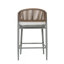 Ensemble de 2 tabourets de comptoir avec cadre en métal et rotin PE, ensemble de 2, gris mat