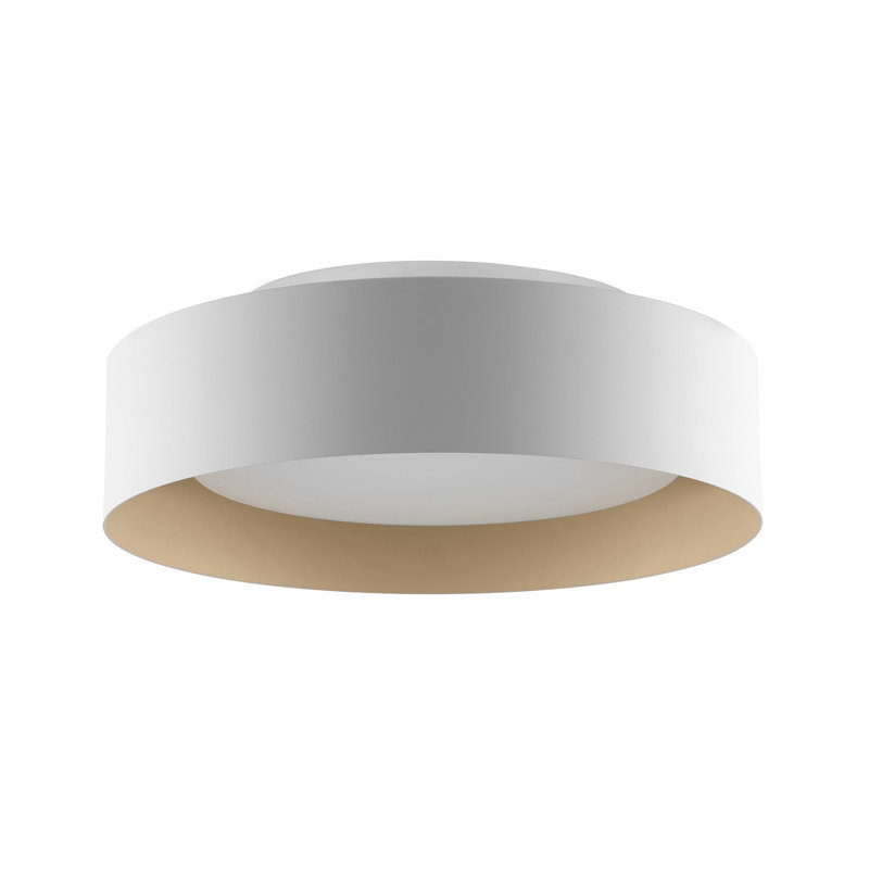 Carruthers 3 - Light 15.75" Simple Drum Semi flush Mount, White/Beige