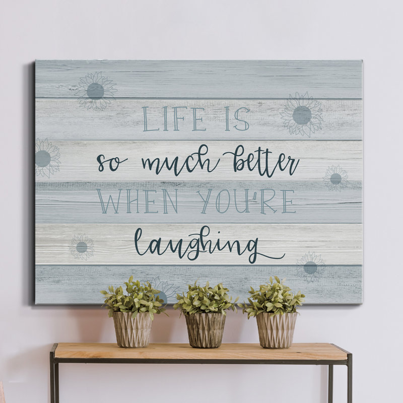 Reproduction d’art textuel sur toile tendue « Life is rit », H 40 po x l 30 po x P 1 po