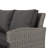 Sofia Rattan Rectangular Corner Dining Set with Rising Firepit Table in Grey