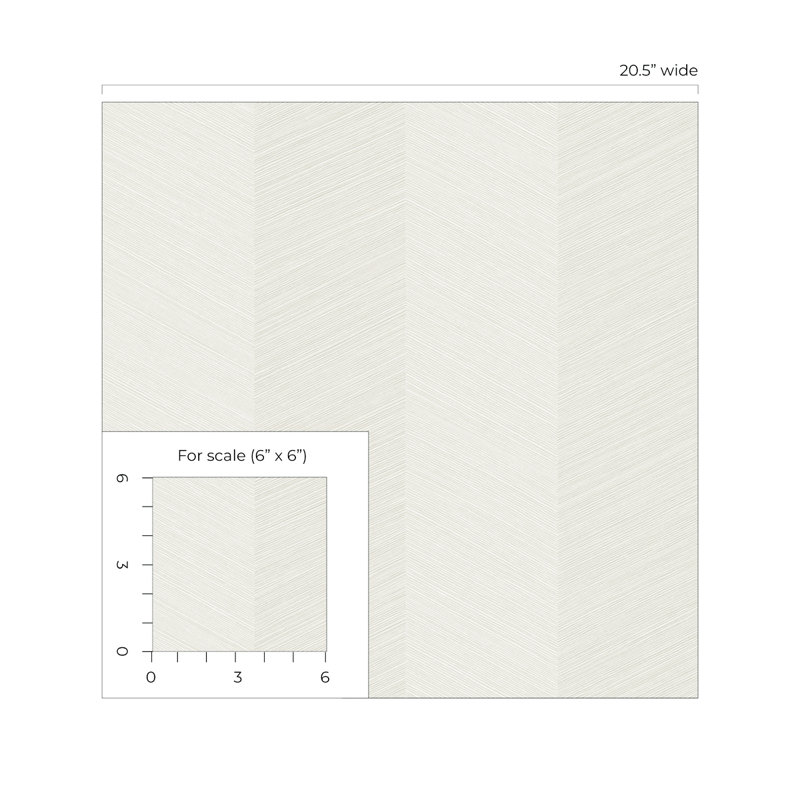 Chevron Vinyl Peel & Stick Wallpaper Roll, Soft Linen